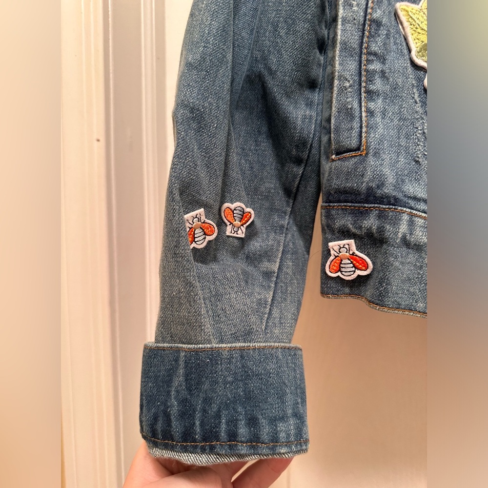 NWT Bagatelle Denim Jacket- Floral and Butterfly Patchwork - Picture 4 of 7